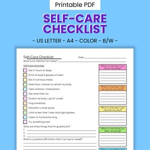 Printable Self-Care Task List