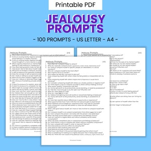 Sugerencias para escribir un diario sobre los celos (imprimibles)