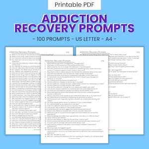 Printable Addiction Recovery Journal Writing Prompts