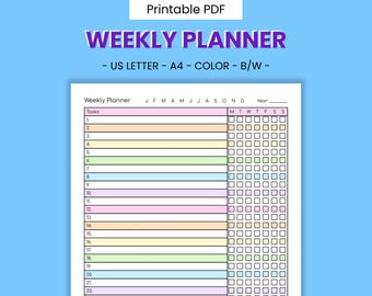 Weekly Planner Printable - Mega To Do List (PDF)