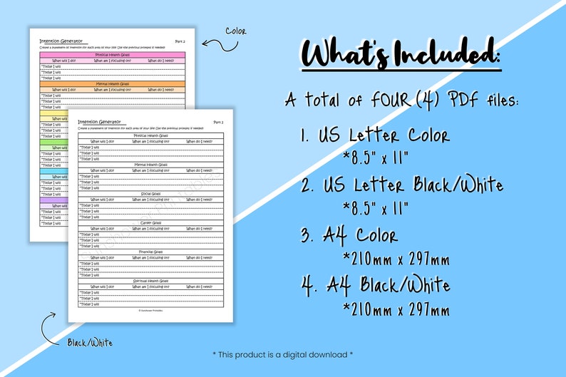 Intentions Worksheet.pdf Intention Generator Printable Worksheet - Intention Statement Setting ...
