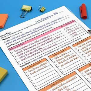 Focus Plan Printable Worksheets Productivity & - Etsy