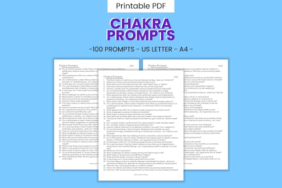 Printable Chakra Balancing Journal Writing Prompts