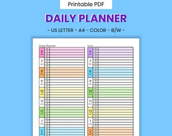 Daily Planner Printable - Micro Increment Schedule (PDF)