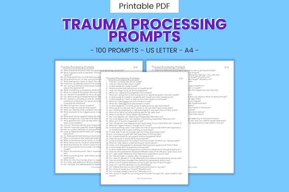 Printable Trauma Processing Journal Writing Prompts