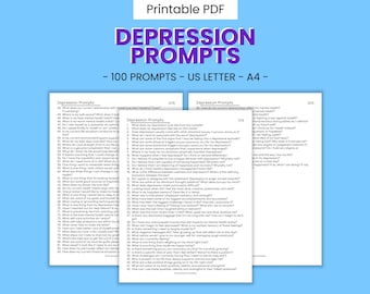 Printable Depression Journal Writing Prompts