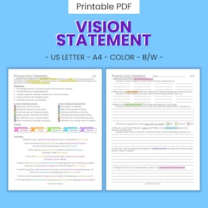 Printable Vision Statement Prompts