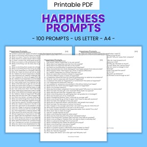 Printable Happiness Journal Writing Prompts