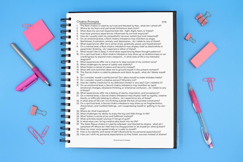 Printable Chakra Balancing Journal Writing Prompts image 4