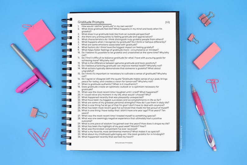 Printable Gratitude Journal Writing Prompts image 3