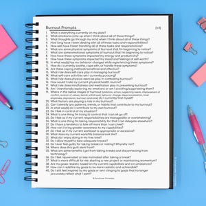 Printable Burnout Journal Writing Prompts image 3