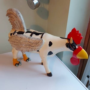 Cow Parade figurine large quirky cow sculpture &quot;Cow Moo Flage&quot; very collectable statue great Christmas g