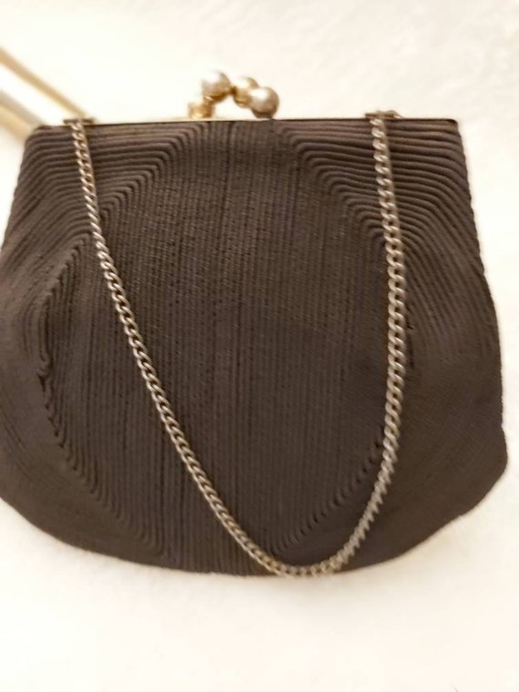 Genuine vintage brown Corde evening bag  1940s st… - image 2