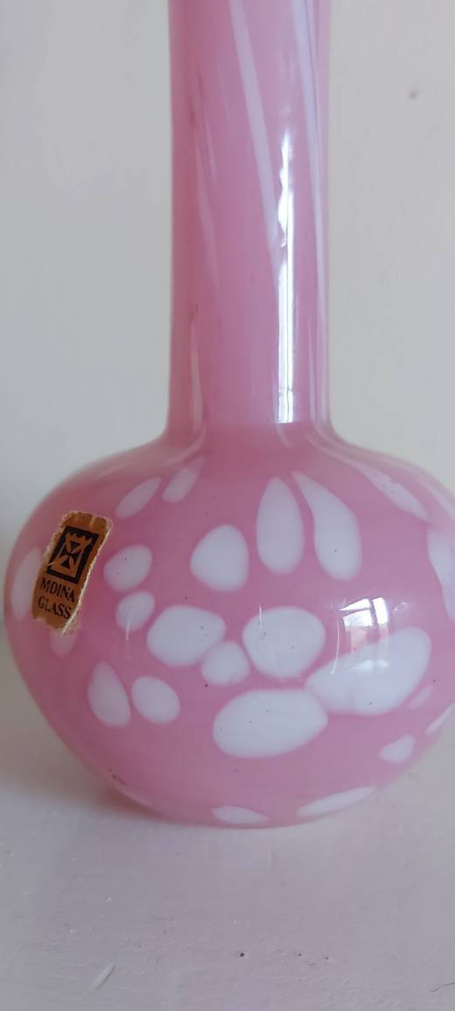 Pretty Pink Mdina Glass Vase Hand Blown Vintage Vase Perfect Etsy UK