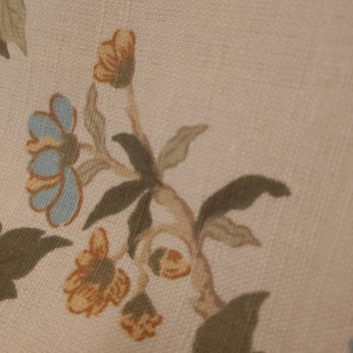 G P and J Baker Ltd Peonies and Butterflies vintage linen fabric 2.8 metre length unused fabric shops ships worldwide