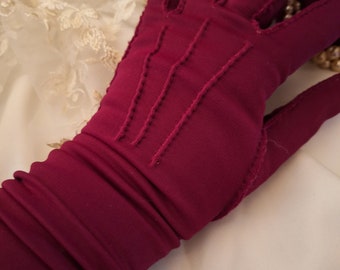 Stunning Cornelia James designer gloves hand stitched maroon evening gloves collectable gloves ships worldwide free UK shipping