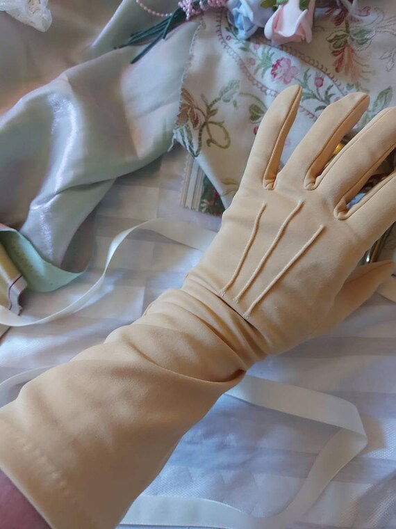 uitroepen Logisch Voorwoord Vintage handschoenen zachte perzik gekleurde 1950s dag - Etsy België