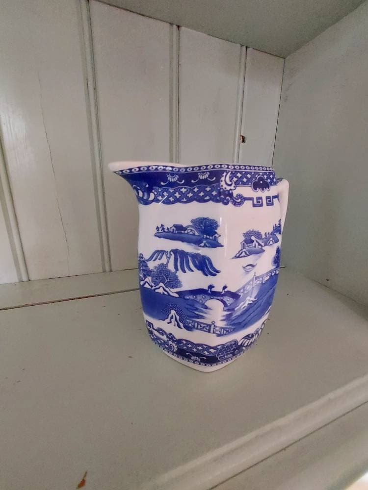 Vintage Ringtons Jug Blue and White China Pitcher Decorative