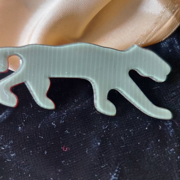 Genuine Lea Stein Panther brooch 1970s acrylic designer pin vintage costume jewellery shops worldwide