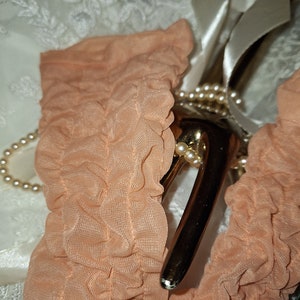 Lovely orange evening gloves sheer evening gloves party prom opera gloves film tv stage prop ships worldwide free UK shipping
