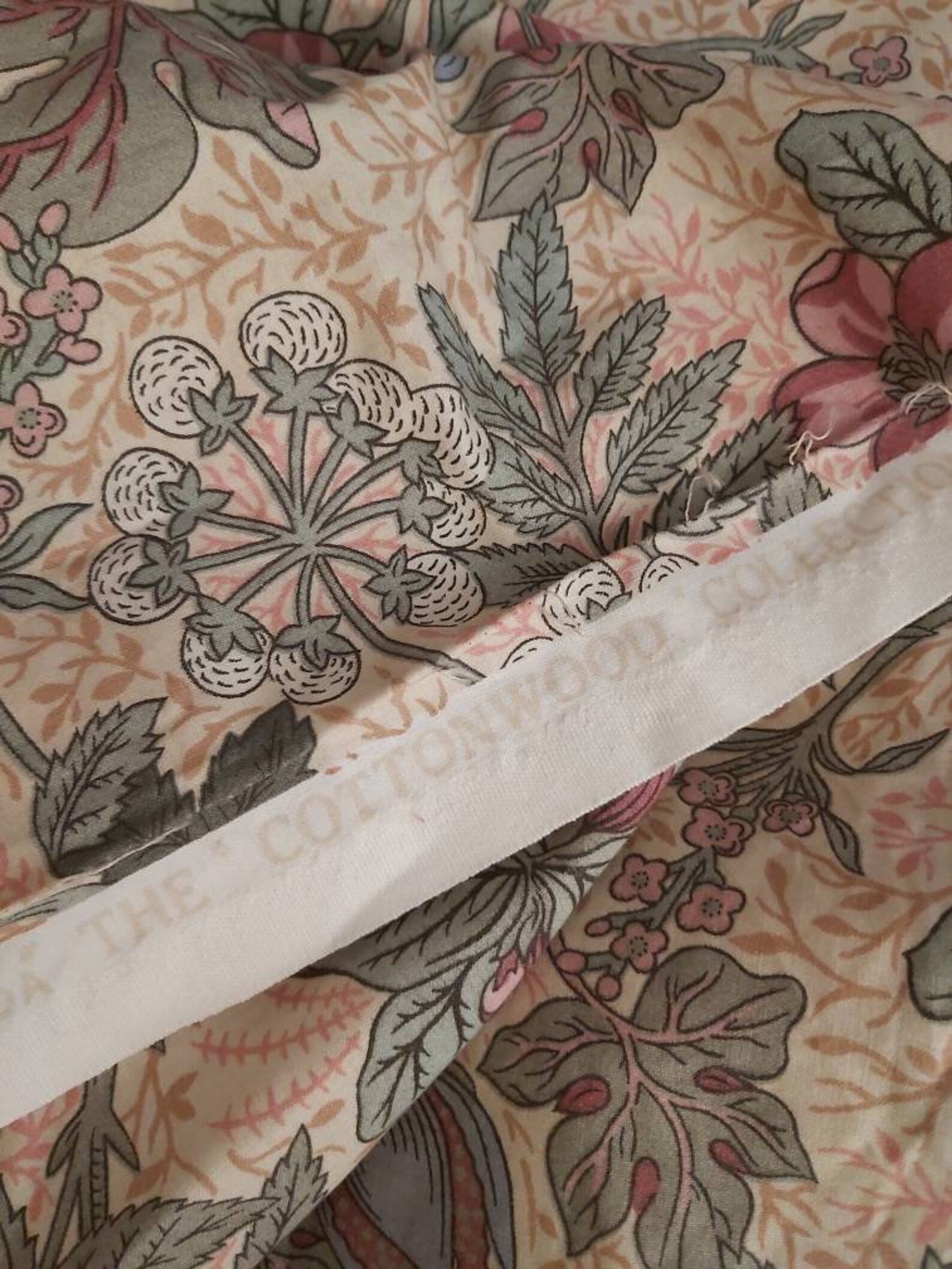 Reclaimed Cotton Fabric Length by Monkwell Fabrics Floribunda - Etsy UK