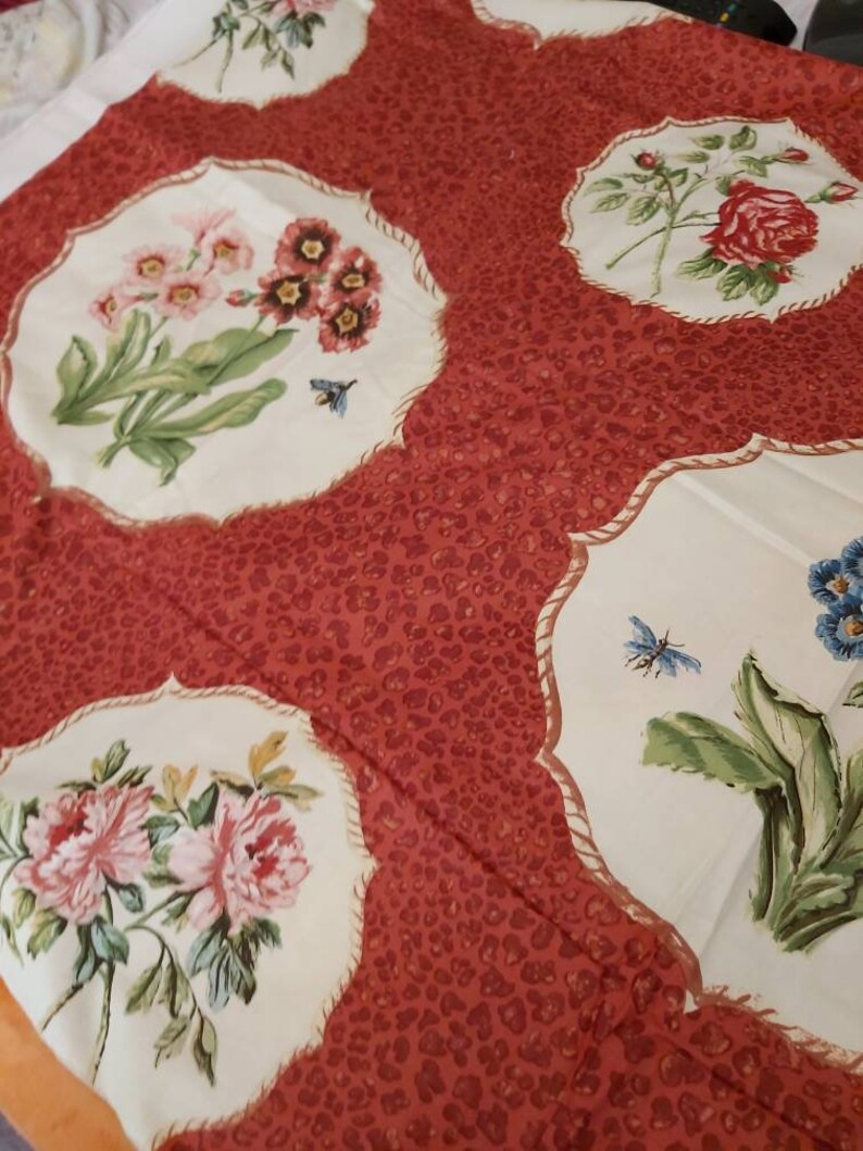 Nina campbell fabric length Bagatelle red designer floral soft Etsy