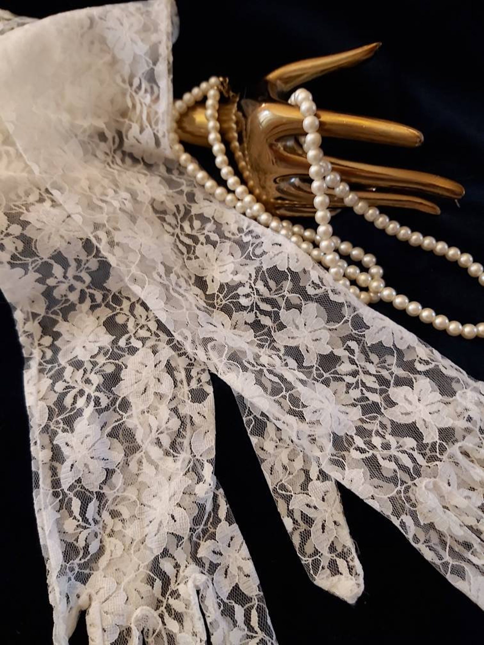 Stunning vintage lace long wedding gloves Dents bridal gloves Etsy