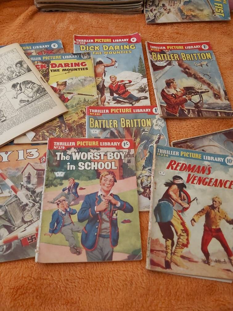 Thriller Picture Library Collection of 10 Vintage Pocket Comic Etsy UK