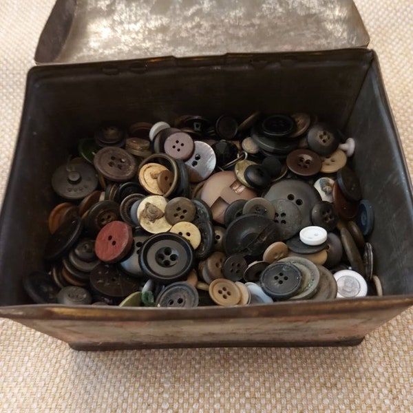 Antique Button Box Etsy