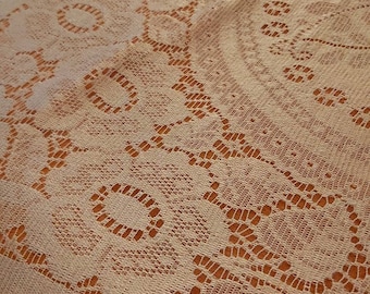 Vintage Lace tablecloth antique caramel lace table linen delicate pattern excellent condition ships worldwide