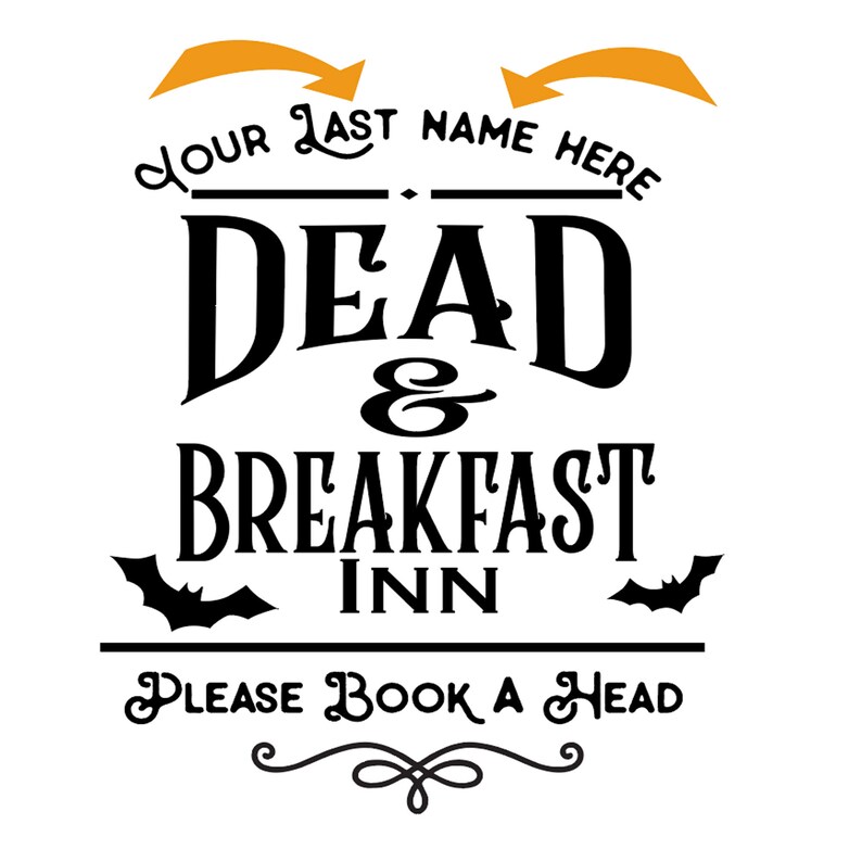 Dead and Breakfast Sign SVG to personalize | Etsy