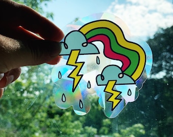 Summer Storm || Rainbow Window Sticker || Suncatcher Decal || Rainbow Maker