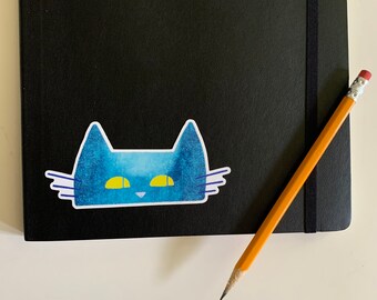 Meow Eyes Blue Cat - Die Cut Vinyl Sticker