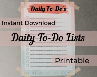 Printable Daily To-Do List Set - Instant Download, Planner Sheets