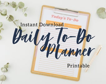 Printable Daily To-Do List  - Daily Planner  - Downloadable Printable