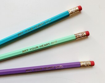 Art your heart out!  Set of 3 pencils