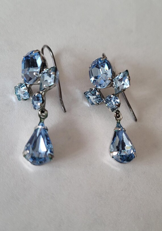 Drop crystal earings, blue