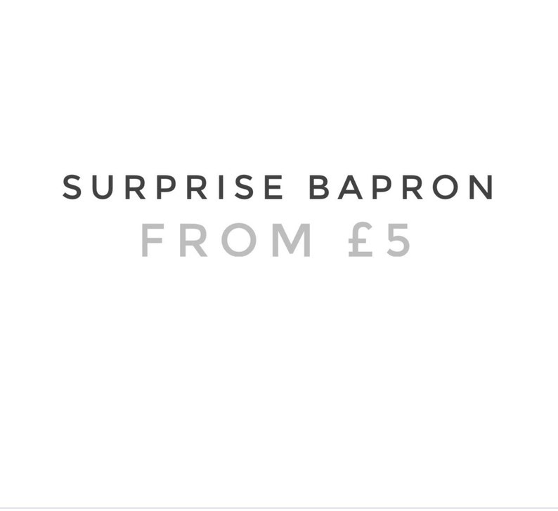 childs apron for meals painting baking craft. baby bib for weaning Fiver Friday Surprise Bapron with pocket option