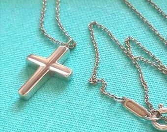 tiffany concave cross pendant