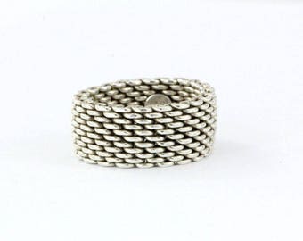 tiffany inspired sterling silver mesh ring