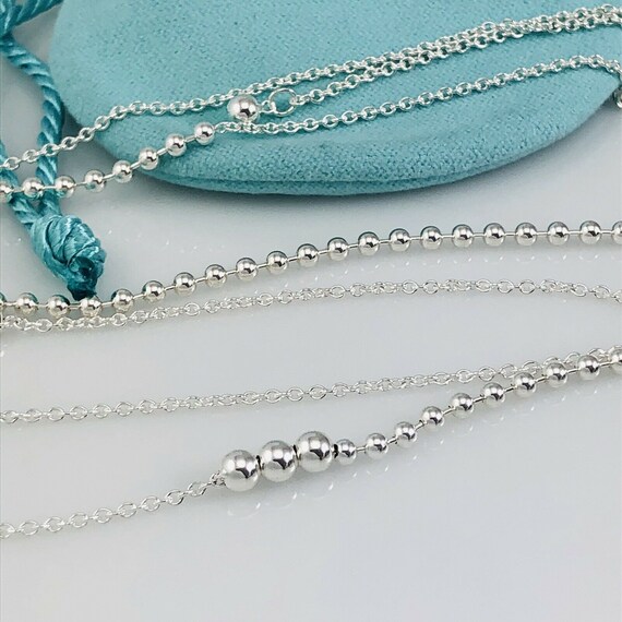 LIKE NEW Tiffany \u0026 Co Mixed Bead Chain 