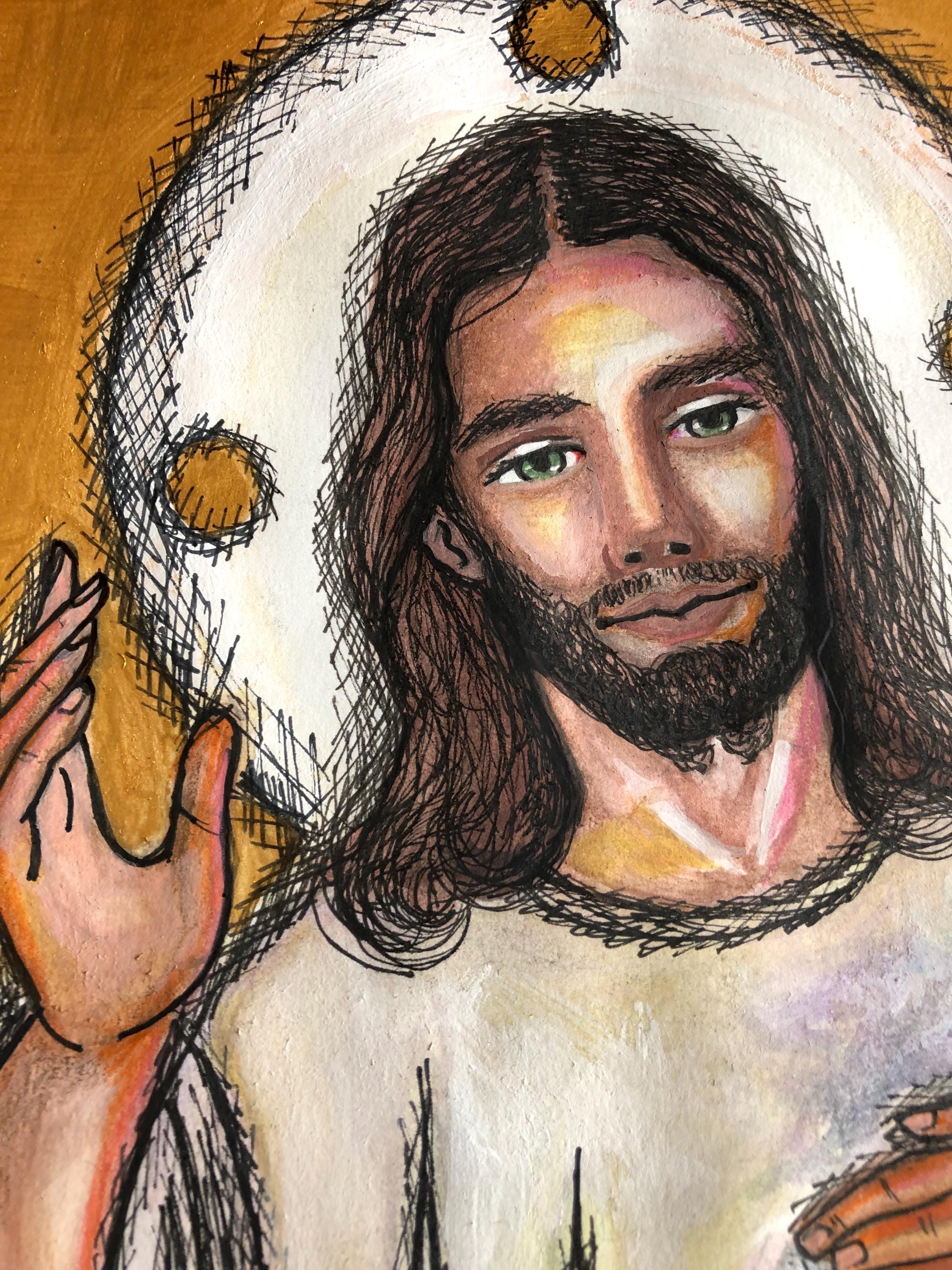 Divine Mercy, Savior of the World,image of Jesus, Original Illustration ...