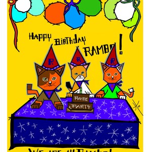 Kitten Art, DIGITAL DOWNLOAD, cat paintings, cat cartoons, downloadable cat image files, cat art