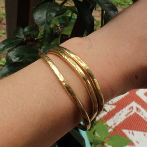 Hammered Brass Cuff // Handmade Hammered Raw Brass Cuff Bracelet