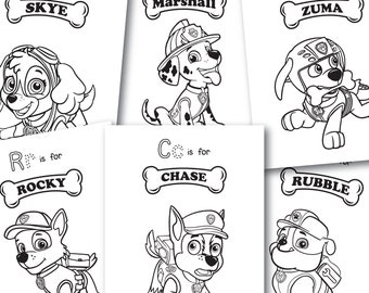 Paw Patrol Coloring Etsy
