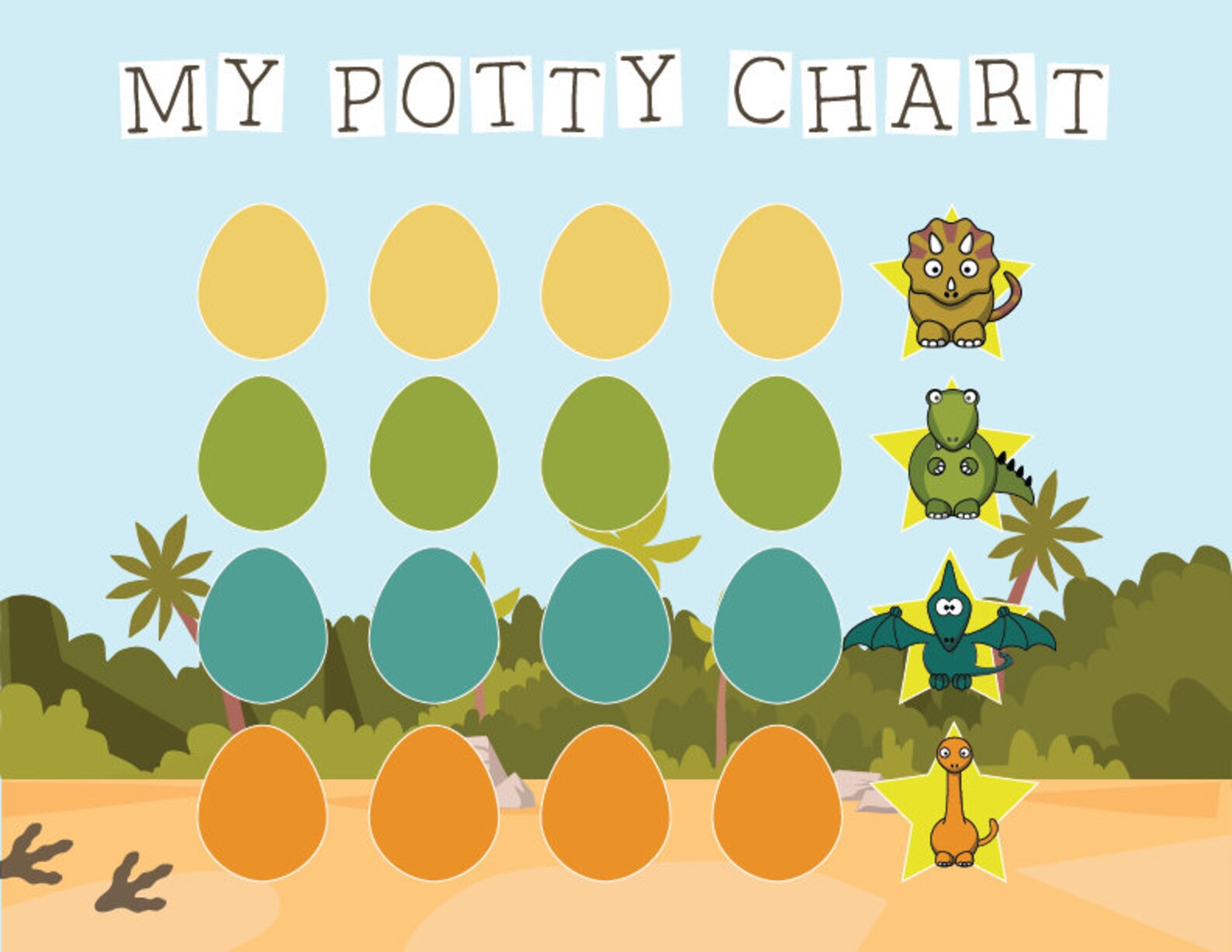 Dinosaur Potty Chart