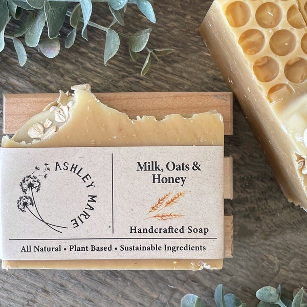 Honey Oatmeal Soap Bar - Goat Milk Soap - Goats Milk Bar Soap - Oatmeal Bar Soap - Cold Pressed Soap - Natural Soap Bar - Vegan Soap Bar