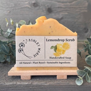 Lemon Scrub Soap Bar - Citrus Scrub - Exfoliating Soap - Kitchen Soap - Natural Soap Bar - Exfoliating Scrub - For Sensitive Skin - Handmade