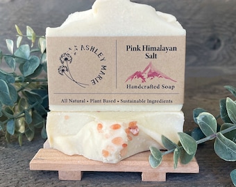 Roze Himalayazoutzeep – exfoliërende eucalyptus zeezoutreep – natuurlijke gezichtsreiniger – palmvrije handgemaakte zeepcadeau – cadeau voor haar