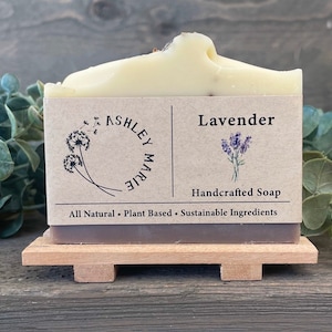 Lavender Soap Bar – All Natural Vegan Soap for Sensitive Skin – Calming Lavender Oil Scent – Handmade Floral Gift for Her - Spa Gift
